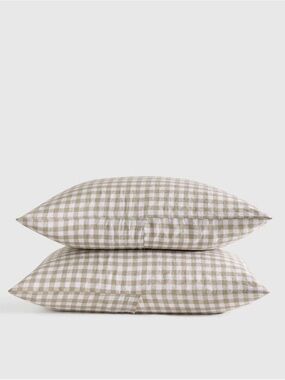 Willowleaf Gingham Linen King Sham Set - Retail $50